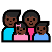 👨🏿‍👩🏿‍👧🏿‍👦🏿 Emoji Familie - Mann, Frau, Mädchen, Junge: dunkle Hautfarbe Microsoft Windows 10 Fall Creators Update.