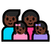 👨🏿‍👩🏿‍👧🏿‍👧🏿 Emoji Família - Homem, Mulher, Menina, Menina: Pele Escura na Microsoft Windows 10 Fall Creators Update.