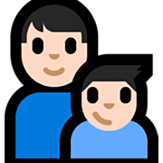 Emoji 👨🏻‍👦🏻 Famiglia - Uomo, Bambino: Carnagione Chiara su Microsoft Windows 10 Fall Creators Update.