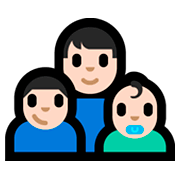 👨🏻‍👦🏻‍👶🏻 Emoji Familie - Mann, Junge, Baby: helle Hautfarbe Microsoft Windows 10 Fall Creators Update.