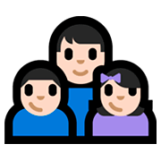 👨🏻‍👦🏻‍👧🏻 Emoji Familie - Mann, Junge, Mädchen: helle Hautfarbe Microsoft Windows 10 Fall Creators Update.