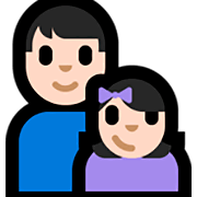 👨🏻‍👧🏻 Emoji Familia - Hombre, Niña: Tono De Piel Claro en Microsoft Windows 10 Fall Creators Update.
