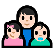 Emoji 👨🏻‍👧🏻‍👶🏻 Famiglia - Uomo, Bambina, Neonato: Carnagione Chiara su Microsoft Windows 10 Fall Creators Update.