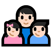 Emoji 👨🏻‍👧🏻‍👦🏻 Famiglia - Uomo, Bambina, Bambino: Carnagione Chiara su Microsoft Windows 10 Fall Creators Update.