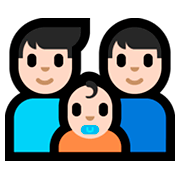 👨🏻‍👨🏻‍👶🏻 Emoji Família - Homem, Homem, Bebê: Pele Clara na Microsoft Windows 10 Fall Creators Update.