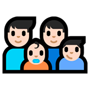 👨🏻‍👨🏻‍👶🏻‍👦🏻 Emoji Familie - Mann, Mann, Baby, Junge: helle Hautfarbe Microsoft Windows 10 Fall Creators Update.
