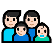 Emoji 👨🏻‍👨🏻‍👦🏻‍👶🏻 Famiglia - Uomo, Uomo, Bambino, Neonato: Carnagione Chiara su Microsoft Windows 10 Fall Creators Update.