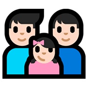 👨🏻‍👨🏻‍👧🏻 Emoji Família - Homem, Homem, Menina: Pele Clara na Microsoft Windows 10 Fall Creators Update.