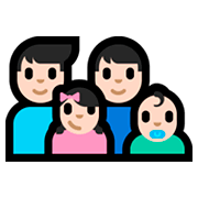 👨🏻‍👨🏻‍👧🏻‍👶🏻 Emoji Familie - Mann, Mann, Mädchen, Baby: helle Hautfarbe Microsoft Windows 10 Fall Creators Update.