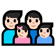 👨🏻‍👨🏻‍👧🏻‍👦🏻 Emoji Familie - Mann, Mann, Mädchen, Junge: helle Hautfarbe Microsoft Windows 10 Fall Creators Update.