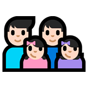 👨🏻‍👨🏻‍👧🏻‍👧🏻 Emoji Familie - Mann, Mann, Mädchen, Mädchen: helle Hautfarbe Microsoft Windows 10 Fall Creators Update.