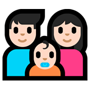 👨🏻‍👩🏻‍👶🏻 Emoji Familia - Hombre, Mujer, Niño: Tono De Piel Claro en Microsoft Windows 10 Fall Creators Update.