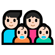 👨🏻‍👩🏻‍👶🏻‍👶🏻 Emoji Familia - Hombre, Mujer, Bebé, Bebé: Tono De Piel Claro en Microsoft Windows 10 Fall Creators Update.