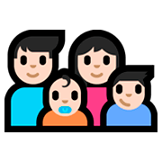 Emoji 👨🏻‍👩🏻‍👶🏻‍👦🏻 Famiglia - Uomo, Donna, Neonato, Bambino: Carnagione Chiara su Microsoft Windows 10 Fall Creators Update.