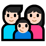 👨🏻‍👩🏻‍👦🏻 Emoji Familia - Hombre, Mujer, Niño: Tono De Piel Claro en Microsoft Windows 10 Fall Creators Update.