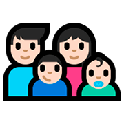 👨🏻‍👩🏻‍👦🏻‍👶🏻 Emoji Família - Homem, Mulher, Menino, Bebê: Pele Clara na Microsoft Windows 10 Fall Creators Update.