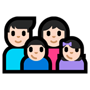 👨🏻‍👩🏻‍👦🏻‍👧🏻 Emoji Familia - Hombre, Mujer, Niño, Niña: Tono De Piel Claro en Microsoft Windows 10 Fall Creators Update.