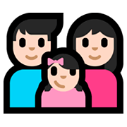 👨🏻‍👩🏻‍👧🏻 Emoji Familia - Hombre, Mujer, Niña: Tono De Piel Claro en Microsoft Windows 10 Fall Creators Update.