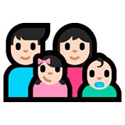 👨🏻‍👩🏻‍👧🏻‍👶🏻 Emoji Familie - Mann, Frau, Mädchen, Baby: helle Hautfarbe Microsoft Windows 10 Fall Creators Update.