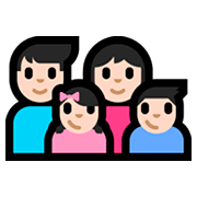 👨🏻‍👩🏻‍👧🏻‍👦🏻 Emoji Familie - Mann, Frau, Mädchen, Junge: helle Hautfarbe Microsoft Windows 10 Fall Creators Update.