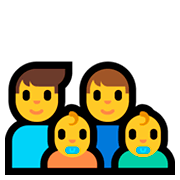 👨‍👨‍👶‍👶 Emoji Familia: hombre, hombre, bebé, bebé en Microsoft Windows 10 Fall Creators Update.