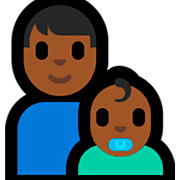 👨🏾‍👶🏾 Emoji Família - Homem, Bebê: Pele Morena Escura na Microsoft Windows 10 Fall Creators Update.