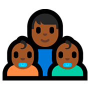 👨🏾‍👶🏾‍👶🏾 Emoji Família - Homem, Bebê, Bebê: Pele Morena Escura na Microsoft Windows 10 Fall Creators Update.