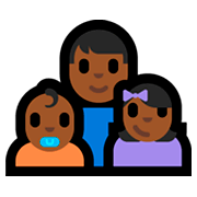 👨🏾‍👶🏾‍👧🏾 Emoji Família - Homem, Bebê, Menina: Pele Morena Escura na Microsoft Windows 10 Fall Creators Update.