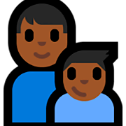 👨🏾‍👦🏾 Emoji Família - Homem, Menino: Pele Morena Escura na Microsoft Windows 10 Fall Creators Update.