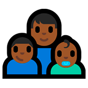 👨🏾‍👦🏾‍👶🏾 Emoji Família - Homem, Menino, Bebê: Pele Morena Escura na Microsoft Windows 10 Fall Creators Update.