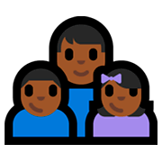 👨🏾‍👦🏾‍👧🏾 Emoji Familie - Mann, Junge, Mädchen: mitteldunkle Hautfarbe Microsoft Windows 10 Fall Creators Update.