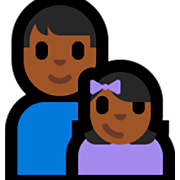 👨🏾‍👧🏾 Emoji Familie - Mann, Mädchen: mitteldunkle Hautfarbe Microsoft Windows 10 Fall Creators Update.