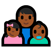 Emoji 👨🏾‍👧🏾‍👶🏾 Famiglia - Uomo, Bambina, Neonato: Carnagione Abbastanza Scura su Microsoft Windows 10 Fall Creators Update.