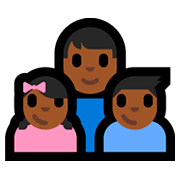 👨🏾‍👧🏾‍👦🏾 Emoji Família - Homem, Menina, Menino: Pele Morena Escura na Microsoft Windows 10 Fall Creators Update.
