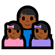 👨🏾‍👧🏾‍👧🏾 Emoji Familia - Hombre, Niña, Niña: Tono De Piel Oscuro Medio en Microsoft Windows 10 Fall Creators Update.