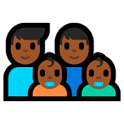 👨🏾‍👨🏾‍👶🏾‍👶🏾 Emoji Família - Homem, Mulher, Bebê, Bebê: Pele Morena Escura na Microsoft Windows 10 Fall Creators Update.