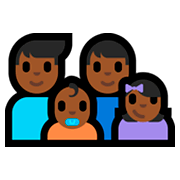 👨🏾‍👨🏾‍👶🏾‍👧🏾 Emoji Familia - Hombre, Mujer, Bebé, Niña: Tono De Piel Oscuro Medio en Microsoft Windows 10 Fall Creators Update.