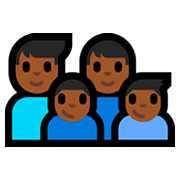 Emoji 👨🏾‍👨🏾‍👦🏾‍👦🏾 Famiglia - Uomo, Uomo, Bambino, Bambino: Carnagione Abbastanza Scura su Microsoft Windows 10 Fall Creators Update.