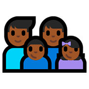 Emoji 👨🏾‍👨🏾‍👦🏾‍👧🏾 Famiglia - Uomo, Uomo, Bambino, Bambina: Carnagione Abbastanza Scura su Microsoft Windows 10 Fall Creators Update.
