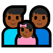 Emoji 👨🏾‍👨🏾‍👧🏾 Famiglia - Uomo, Uomo, Bambina: Carnagione Abbastanza Scura su Microsoft Windows 10 Fall Creators Update.