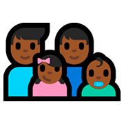 👨🏾‍👨🏾‍👧🏾‍👶🏾 Emoji Família - Homem, Homem, Menina, Bebê: Pele Morena Escura na Microsoft Windows 10 Fall Creators Update.