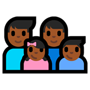 Emoji 👨🏾‍👨🏾‍👧🏾‍👦🏾 Famiglia - Uomo, Uomo, Bambina, Bambino: Carnagione Abbastanza Scura su Microsoft Windows 10 Fall Creators Update.