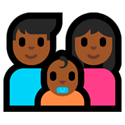 👨🏾‍👩🏾‍👶🏾 Emoji Família - Homem, Mulher, Bebê: Pele Morena Escura na Microsoft Windows 10 Fall Creators Update.