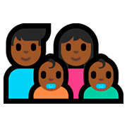 👨🏾‍👩🏾‍👶🏾‍👶🏾 Emoji Família - Homem, Mulher, Bebê, Bebê: Pele Morena Escura na Microsoft Windows 10 Fall Creators Update.