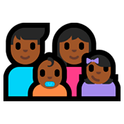 👨🏾‍👩🏾‍👶🏾‍👧🏾 Emoji Família - Homem, Mulher, Bebê, Menina: Pele Morena Escura na Microsoft Windows 10 Fall Creators Update.