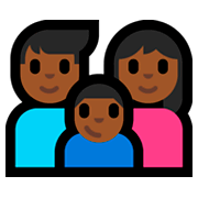 Emoji 👨🏾‍👩🏾‍👦🏾 Famiglia - Uomo, Donna, Bambino: Carnagione Abbastanza Scura su Microsoft Windows 10 Fall Creators Update.