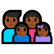👨🏾‍👩🏾‍👦🏾‍👧🏾 Emoji Familie - Mann, Frau, Junge, Mädchen: mitteldunkle Hautfarbe Microsoft Windows 10 Fall Creators Update.