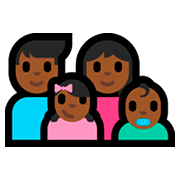 👨🏾‍👩🏾‍👧🏾‍👶🏾 Emoji Familia - Hombre, Mujer, Niña, Bebé: Tono De Piel Oscuro Medio en Microsoft Windows 10 Fall Creators Update.