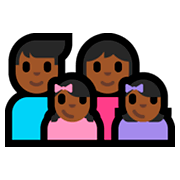 👨🏾‍👩🏾‍👧🏾‍👧🏾 Emoji Familie - Mann, Frau, Mädchen, Mädchen: mitteldunkle Hautfarbe Microsoft Windows 10 Fall Creators Update.