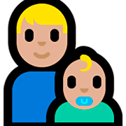 👨🏼‍👶🏼 Emoji Família - Homem, Bebê: Pele Morena Clara na Microsoft Windows 10 Fall Creators Update.